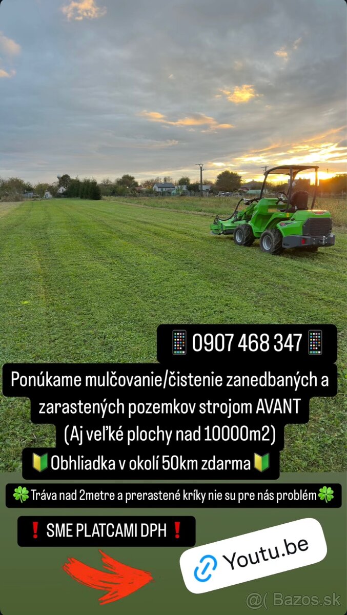 Čistenie pozemkov,mulčovanie, pomocné stavebné práce - AVANT