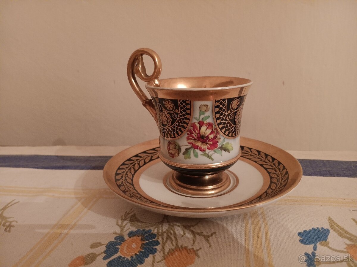 Míšeň, Meissen - malovaný porcelánový šálek