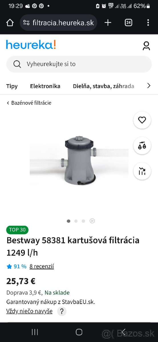 Filtrácia kartušová bestway 58381AA