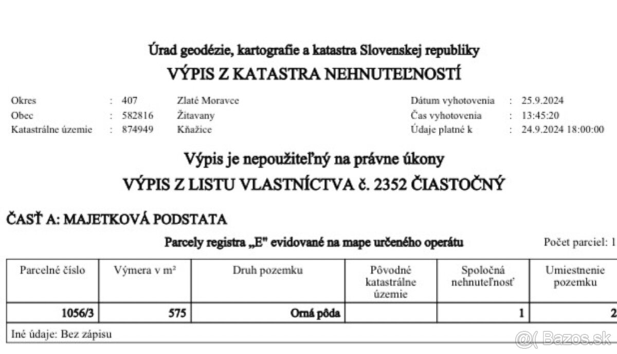 Na predaj: Budúci stavebný pozemok v obci Žitavany