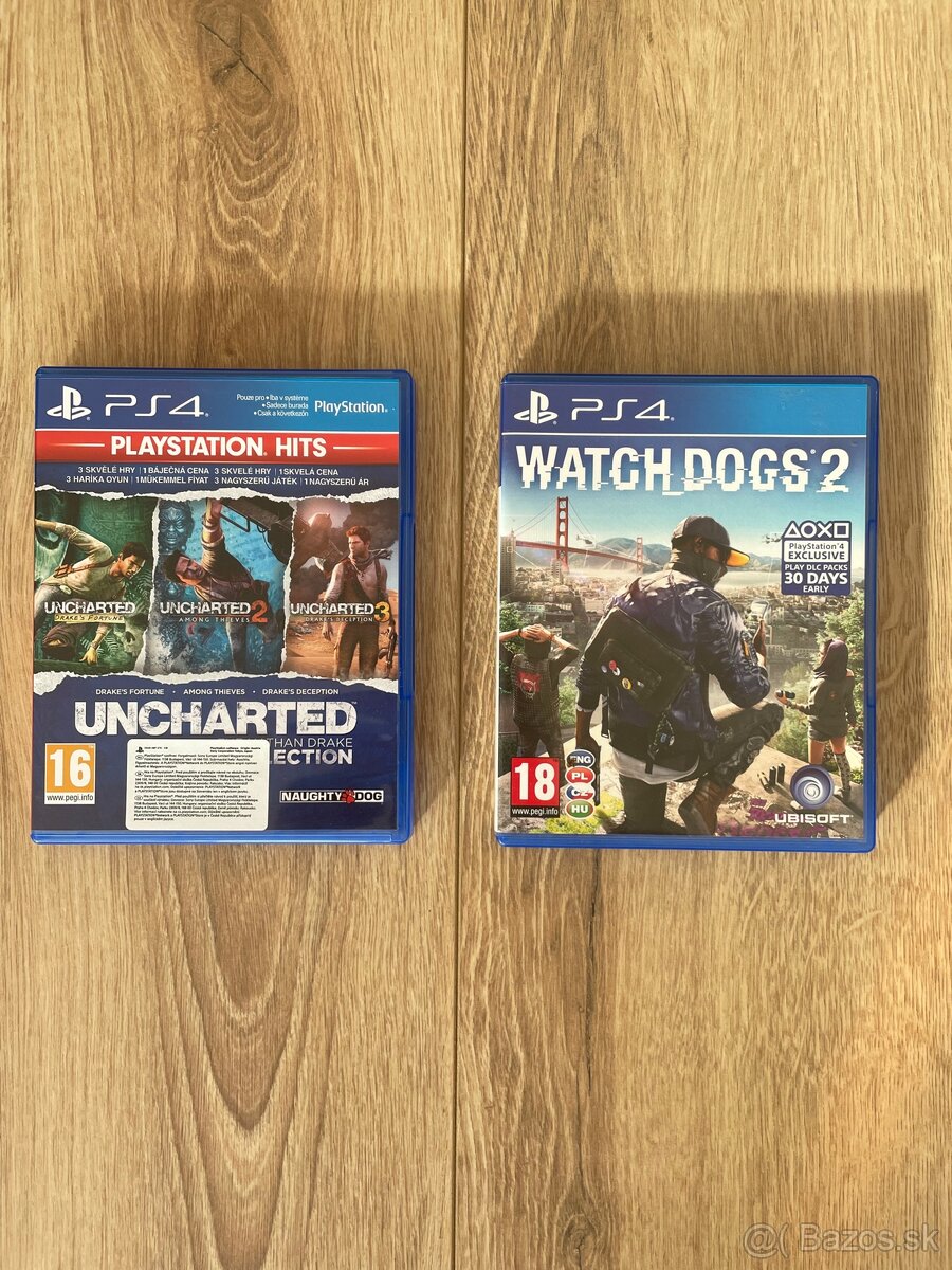 PS4 Hry Uncharted a Watch Dogs 2