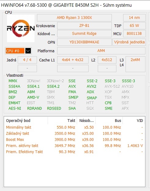 Predám AMD Ryzen 1300X