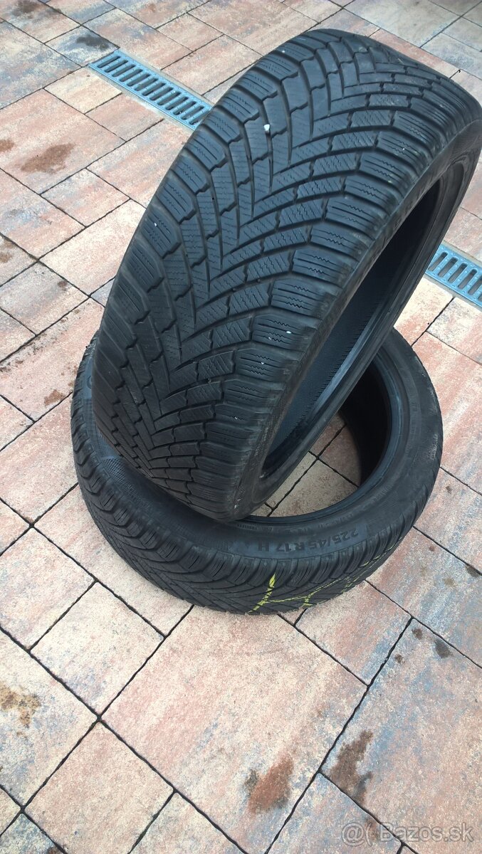 ZIMNÉ 225/45 R17 CONTINENTAL rok 2018 cca 6 mm LEN 35,-€/kus