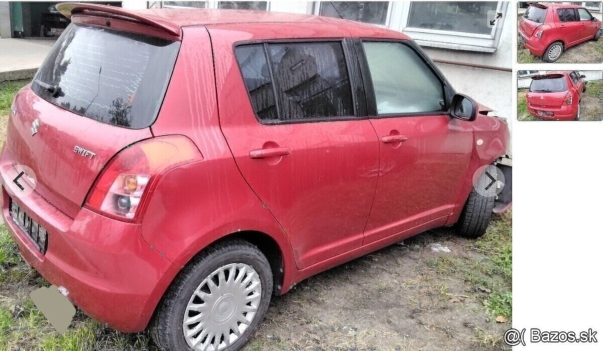 Suzuki Swift 1.5 2008 predám MOTOR M15A, DVERE, PREVODOVKA 5