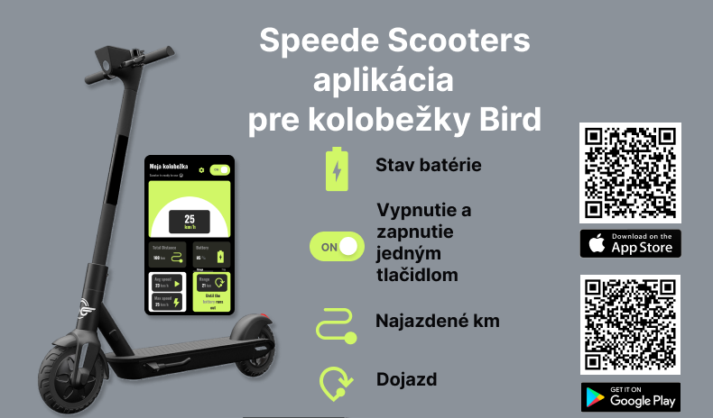 Android a iOS aplikacia Kolobezka Bird One