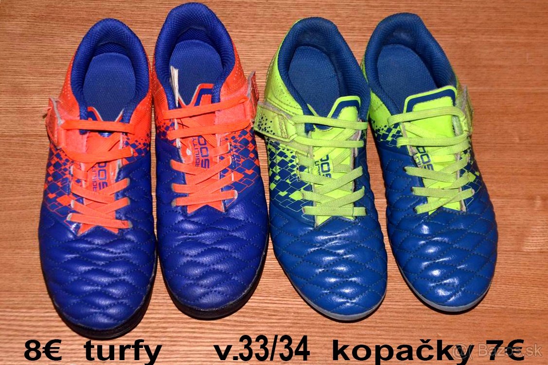 kopačky aj turfy velkost 33/34 NOVE tenisky Donnay a Reebook