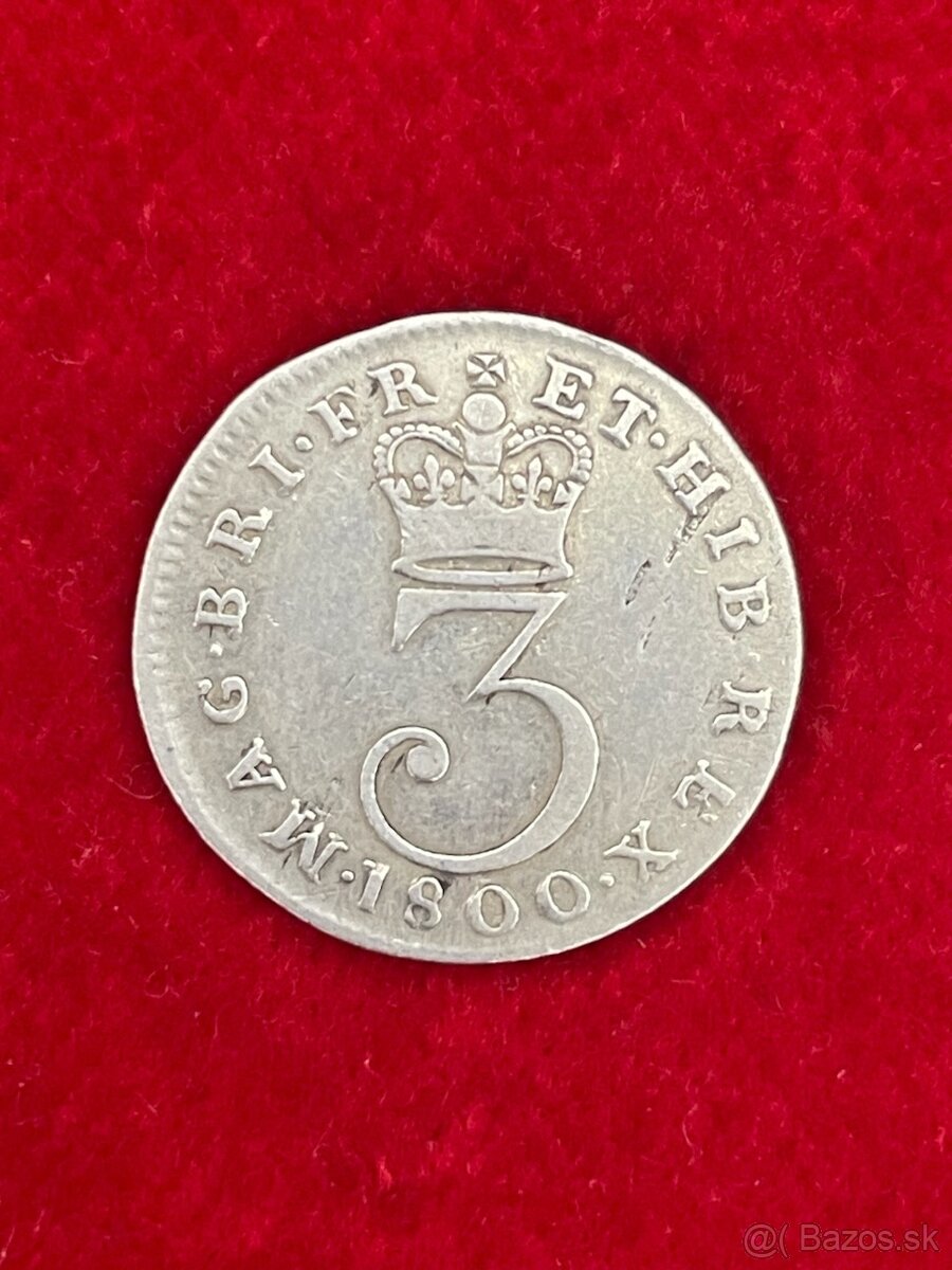 Strieborné 3 Pence 1800 - Jury III