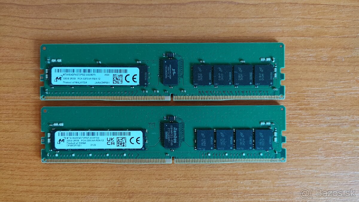 Micron 64GB - 2x32GB DDR4-3200 PC4-3200AA Registered ECC