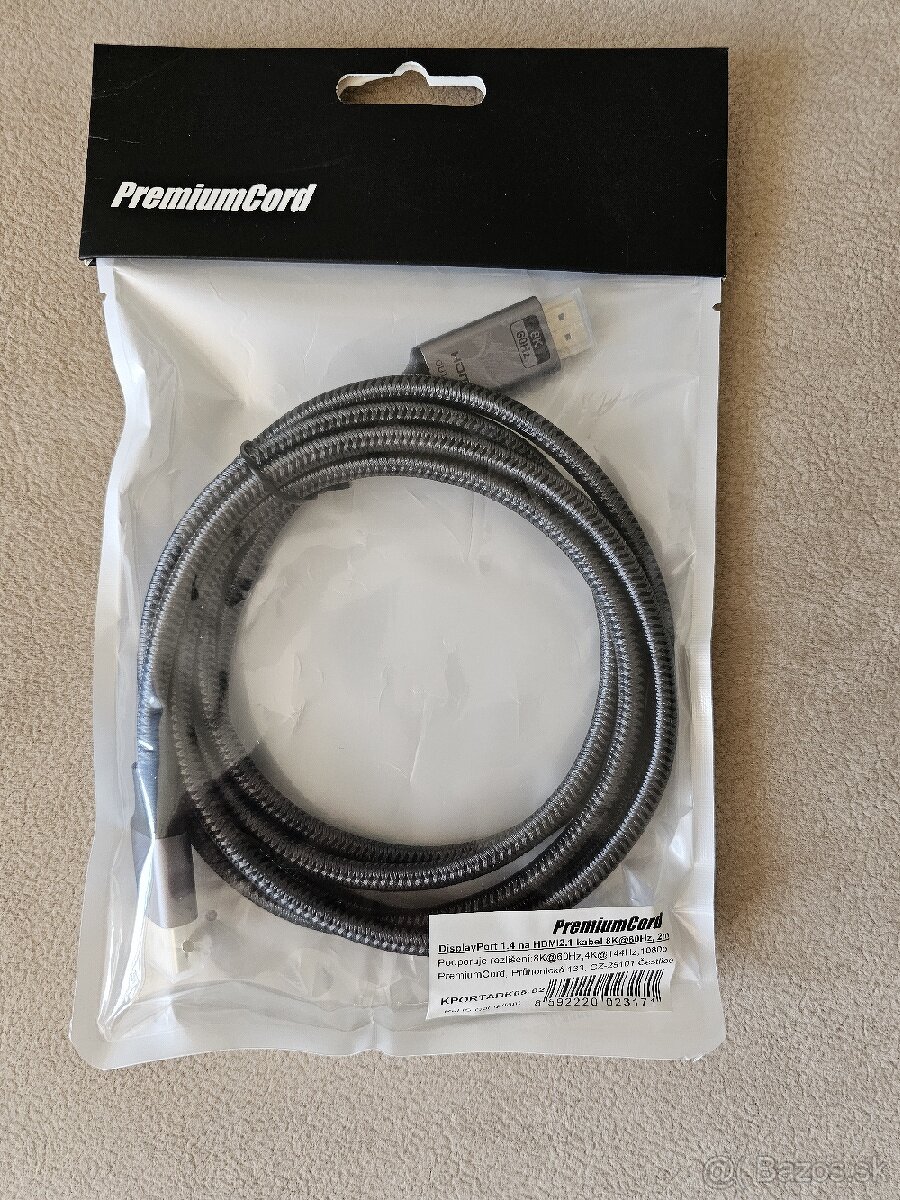 PremiumCord 1.4 na HDMI 2.1 kabel 8K@60Hz, 2m