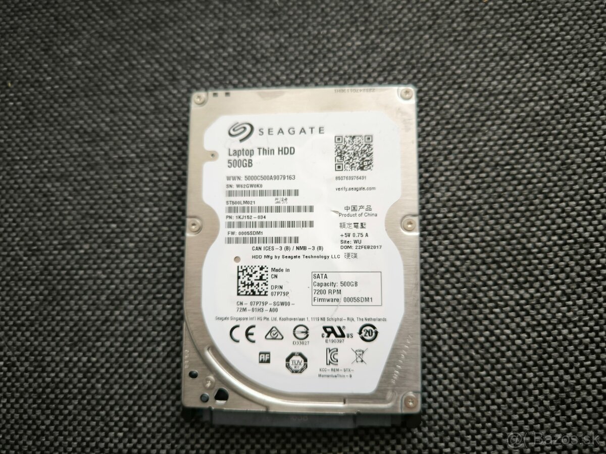 Predám 2,5 palca SATA hard seagate disk 500gb