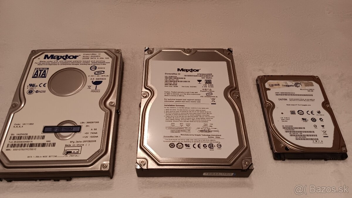 SATA HDD 2,5" palcový + 3,5" palcový