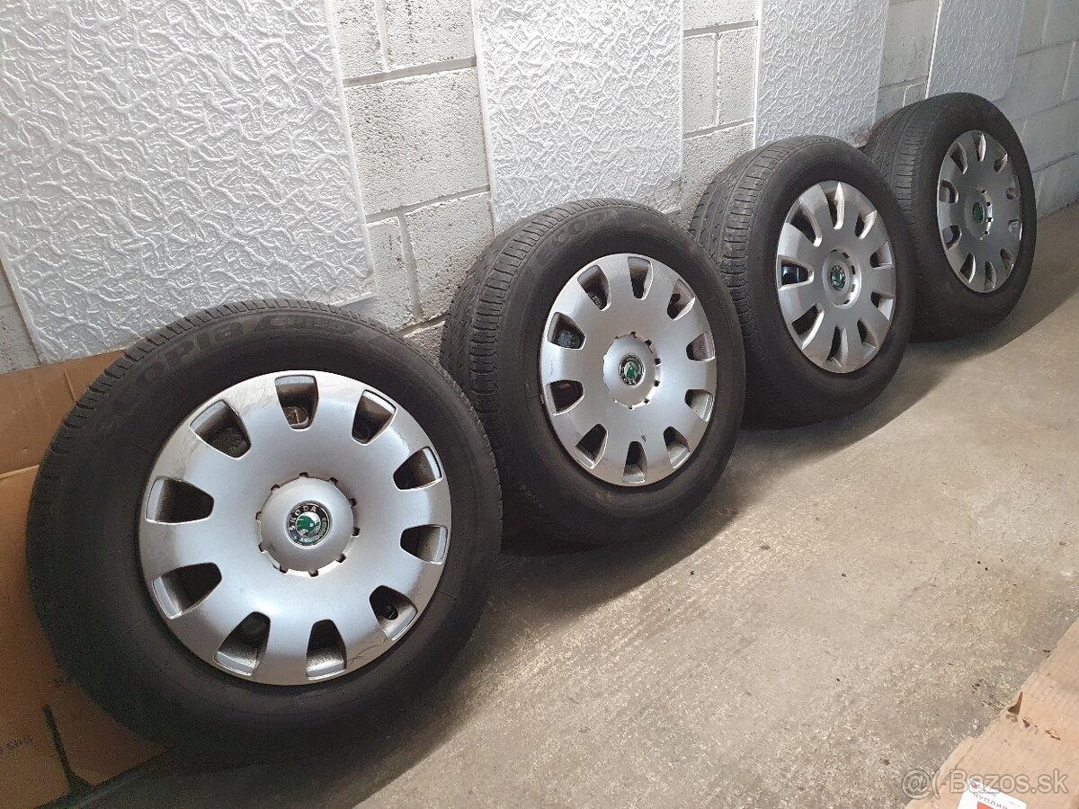 Letná sada 195/65 r15 na originál diskoch Škoda 5x100