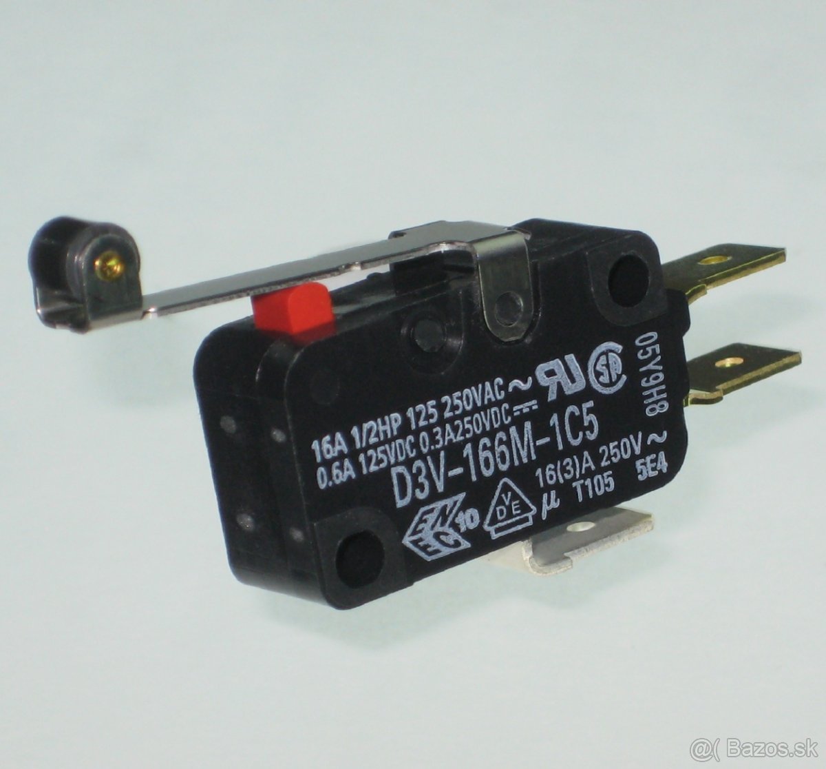 16Amp  SPDT ╍ Mikrospínače s kladkou, 'long lever' 1.23N