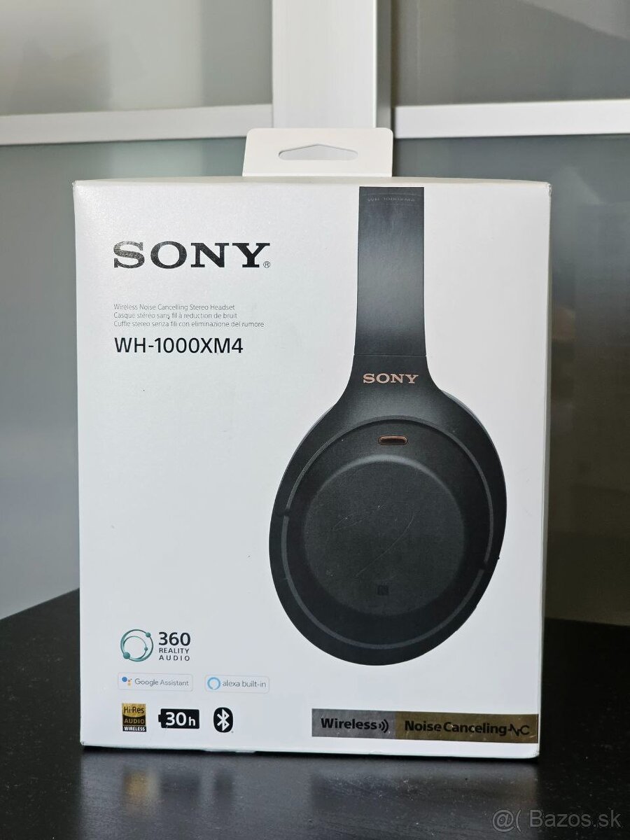 Bezdrôtové slúchadlá Sony WH-1000XM4, čierne