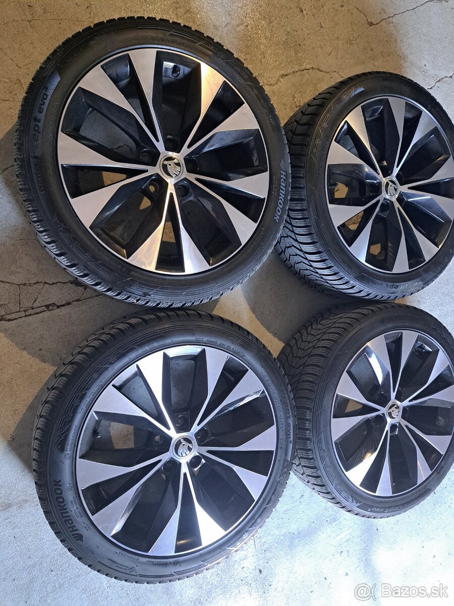 Predam Original elektrony Skoda 5x112 R18 a zimne pneu