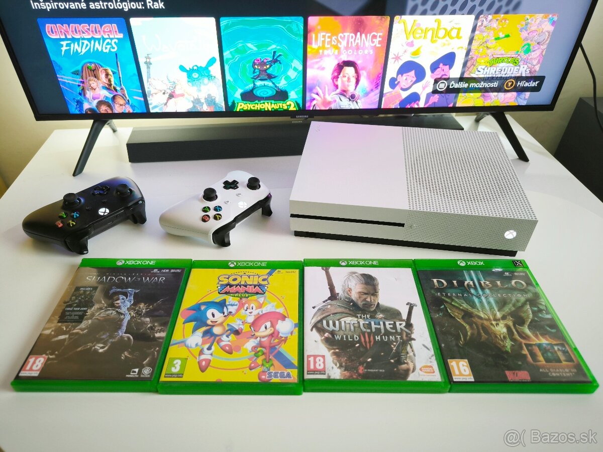 XBOX ONE S 1TB / 2X OVLÁDAČ / HRY