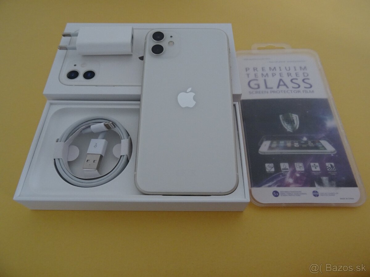 iPhone 11 128GB WHITE - ZÁRUKA 1 ROK - 100% BATERIA