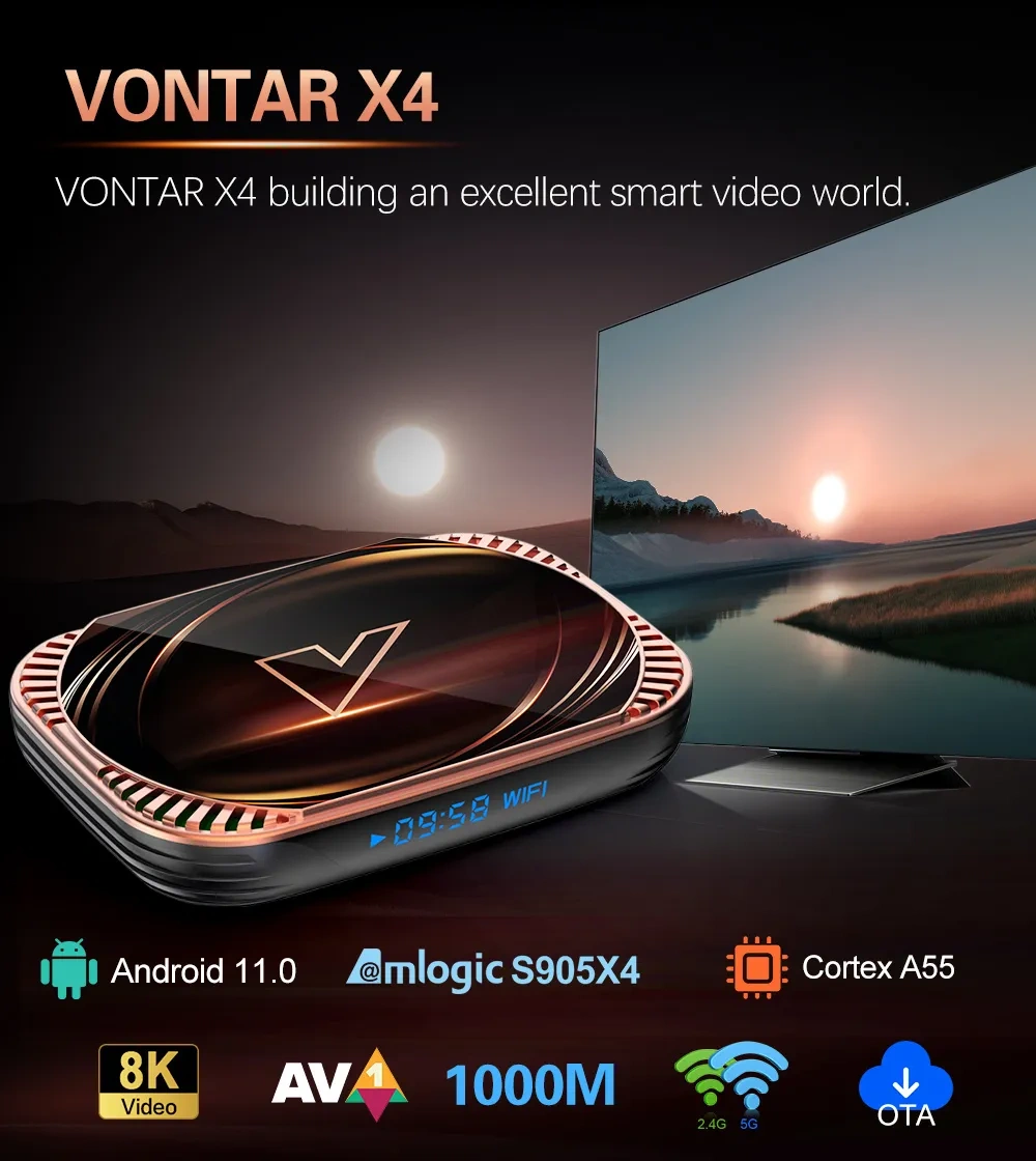 VONTAR X4 Amlogic S905X4 Smart TV Box Android 11