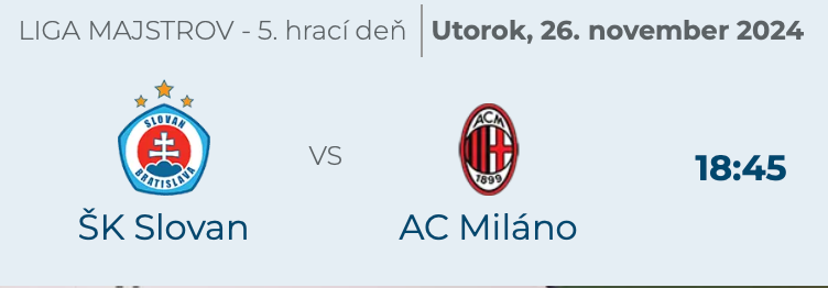 ŠK Slovan - AC Milano SKY BOX