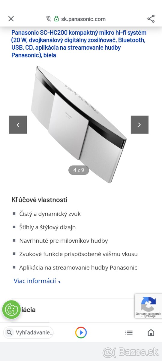 Panasonic SC-HC200 kompaktný mikro hi-fi systém (20 W, dvojk