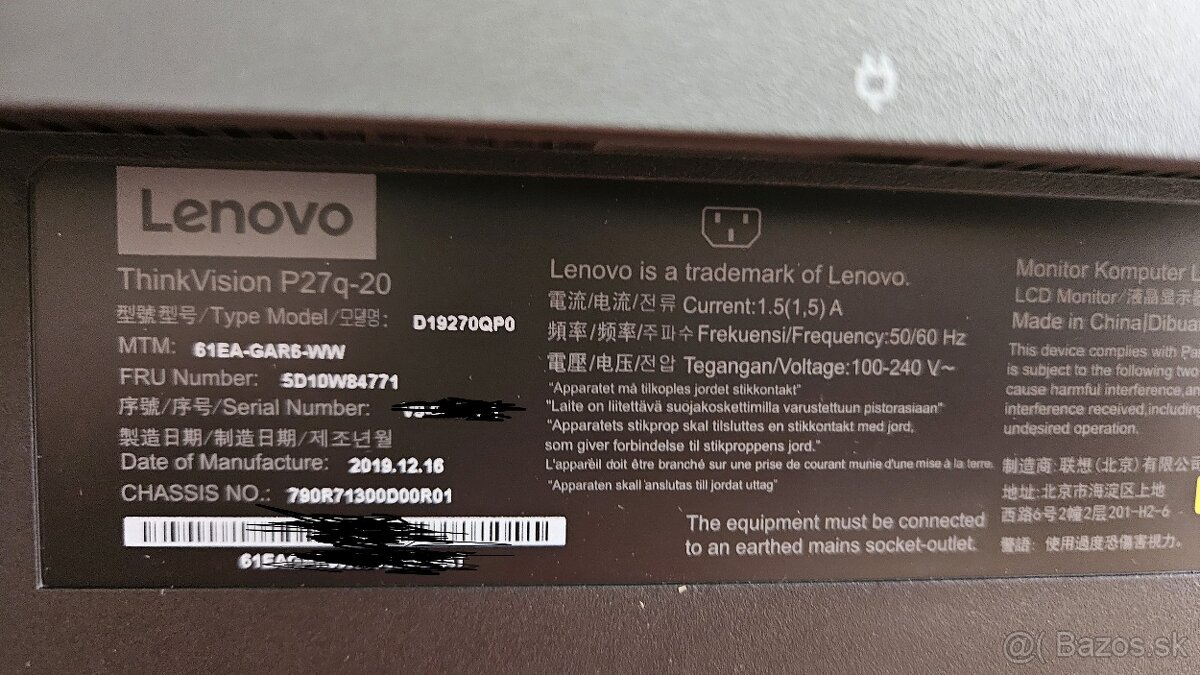 Monitor Lenovo ThinkVision P27q-20