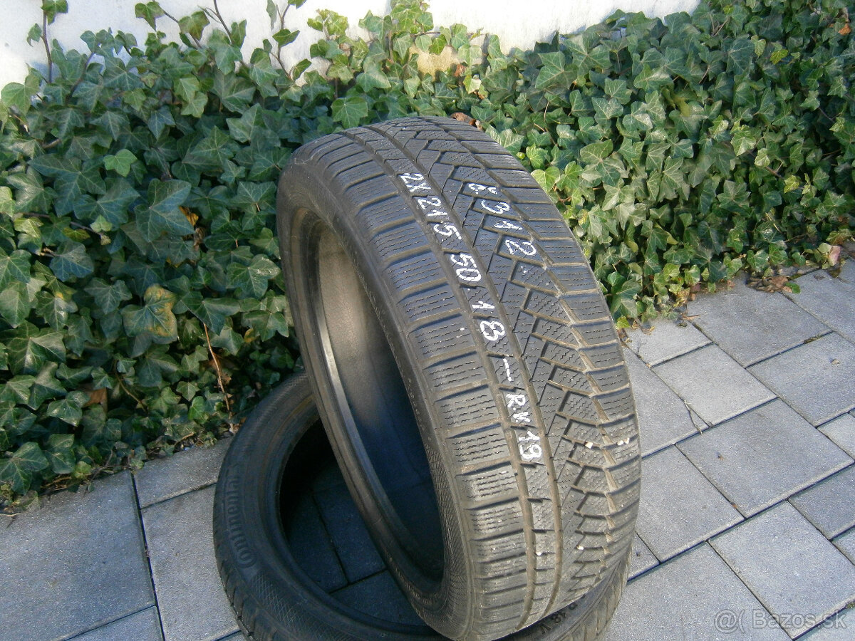 Predám 2x zimné pneu Continental 215/50 R18 92VXL