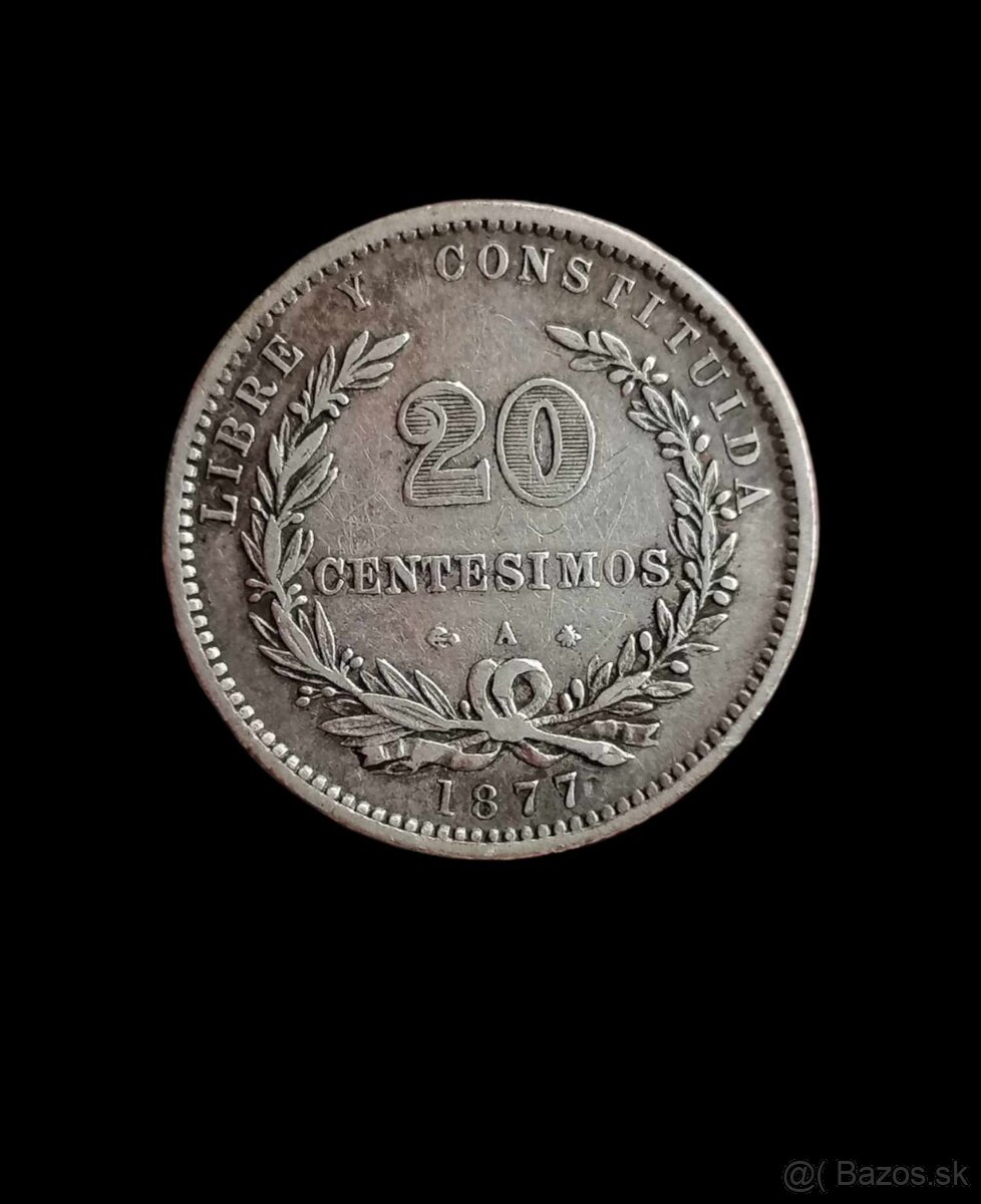 20 Centesimos 1877 - Uruguay