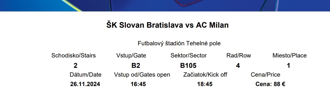 Slovan - AC Miláno