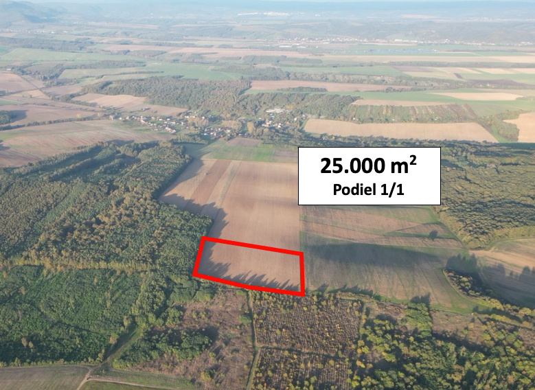 Trebušovce – 25.000 m2 ORNÁ PÔDA podiel 1/1 – Predaj