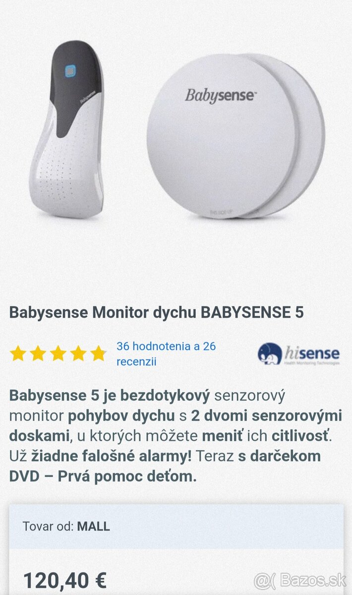 Monitor dychu Babysense 5