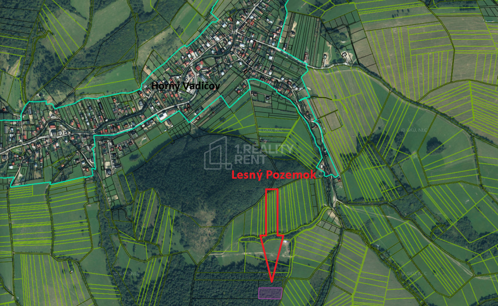Lesný pozemok v Hornom Vadičove, 4726 m2
