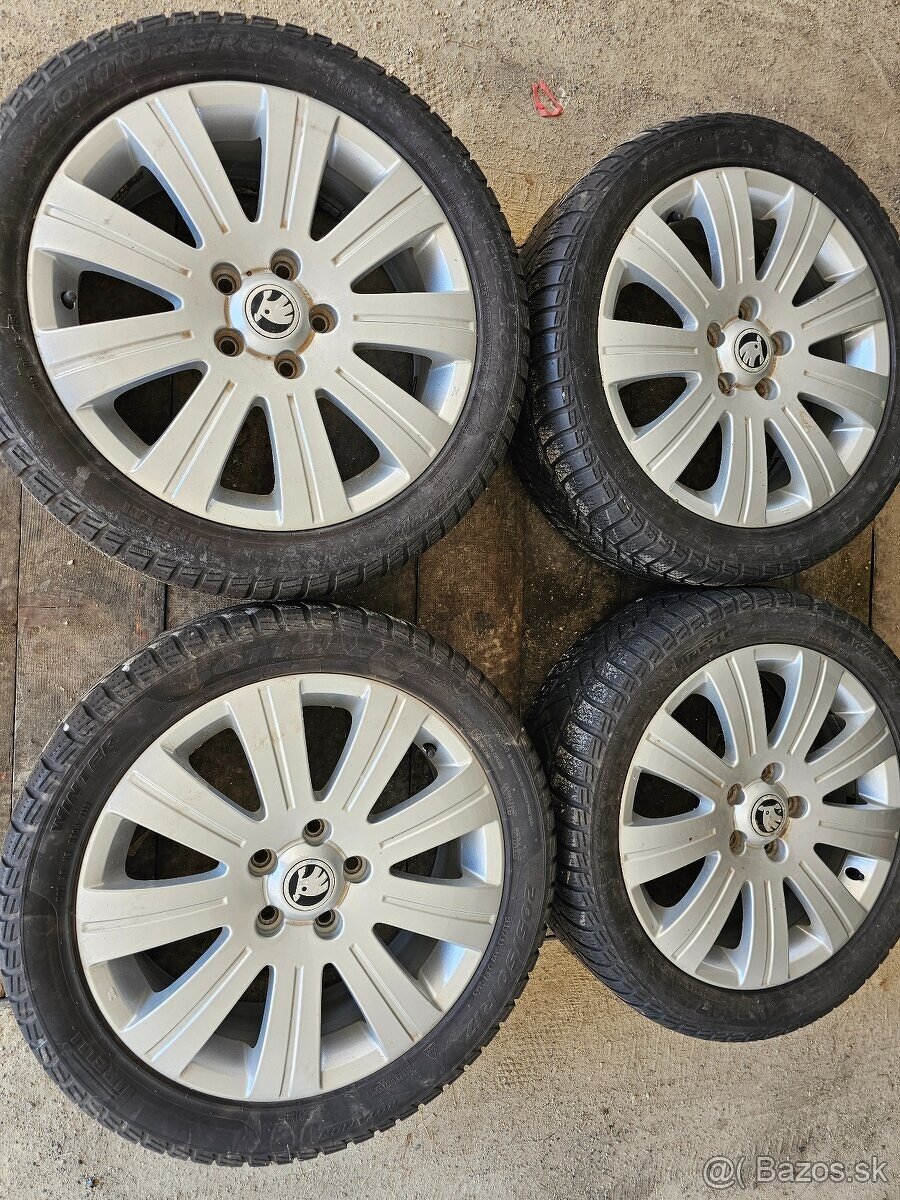 Predam zimna sada 5x112 R17  hlinikovy disk skoda FLASH 6,0J