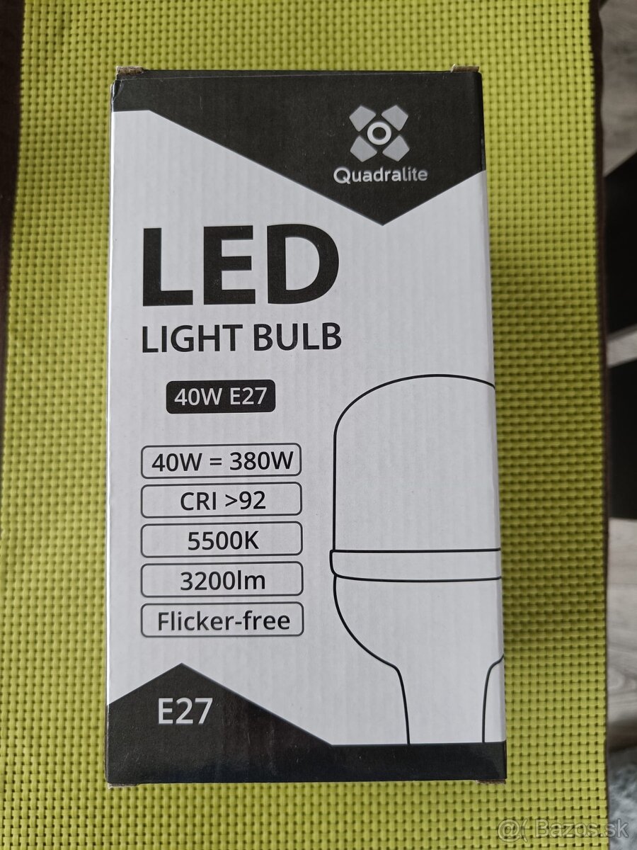 Predam 2ks 40W LED Quadralite 5500K E27 3200lm