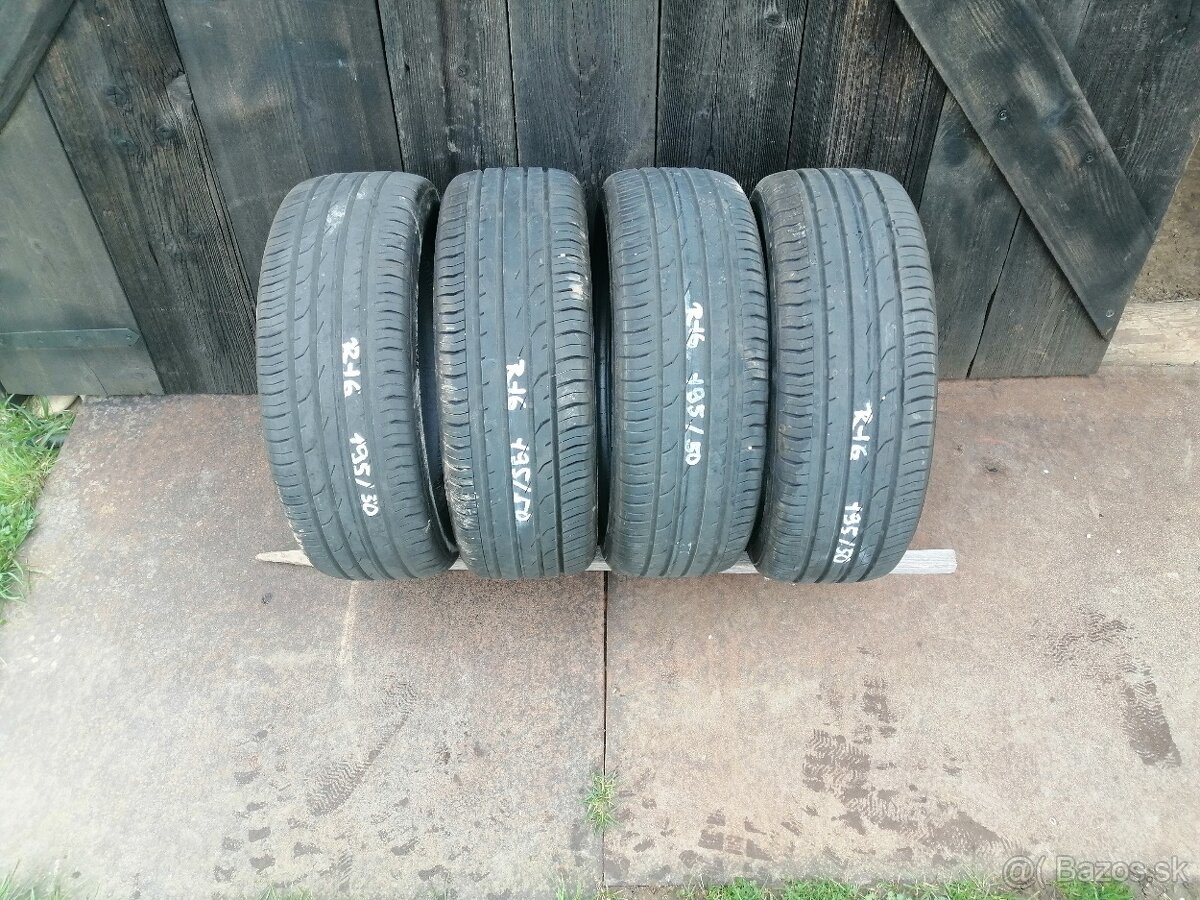 4 x letne pneumatiky 195/50 R16 , Continental 55e za vsetko