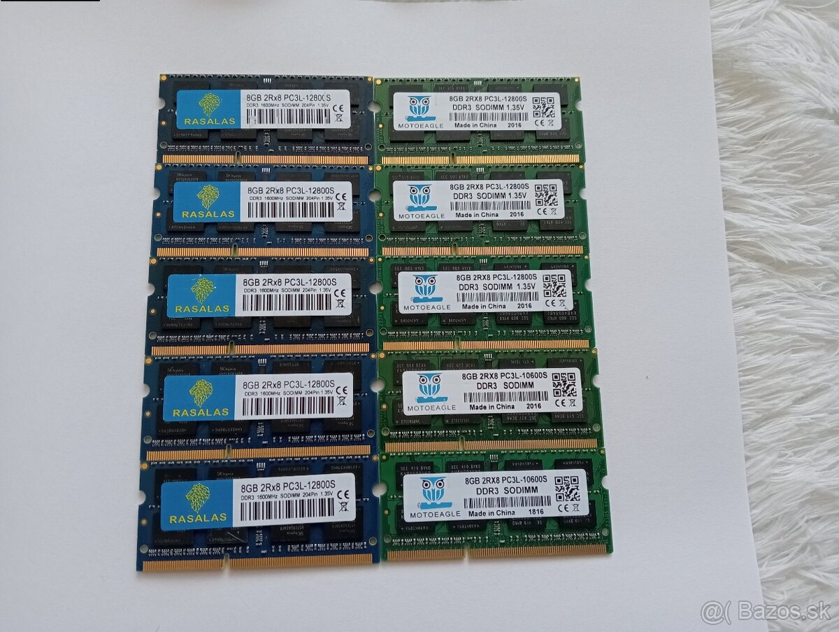 ram (pamäte) pre notebooky 8gb DDR3L 1,35V