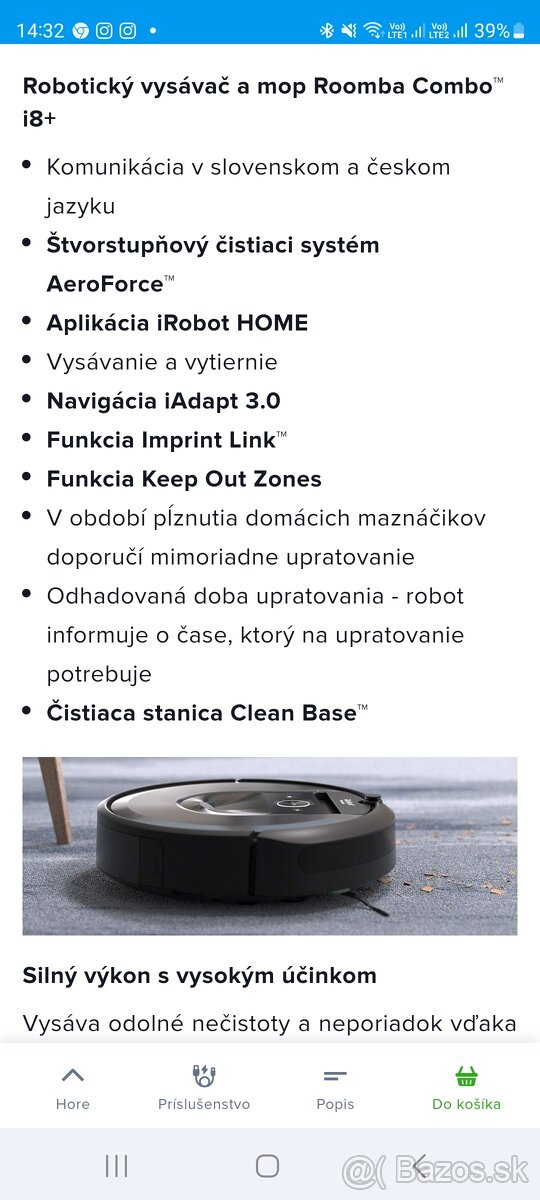 iRobot Roomba Combo i8+ smart