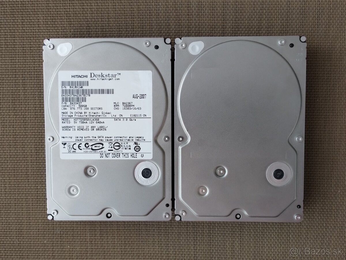 2x Hitachi 500GB SATA II