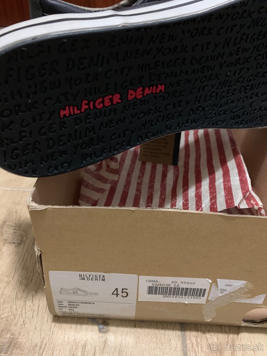 Tommy hilfiger tenisky čierne kožené