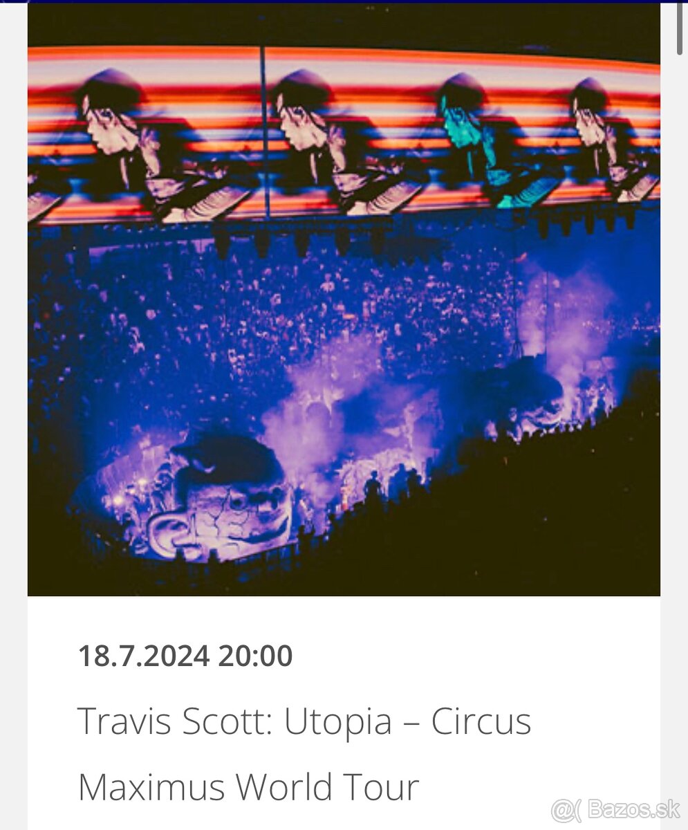 Travis Scott 02 Arena lístky