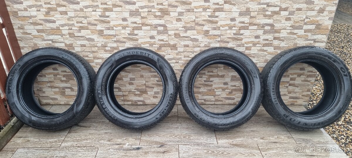 Predám 4xletné pneumatiky 235/55r17 Semperit-Dunlop