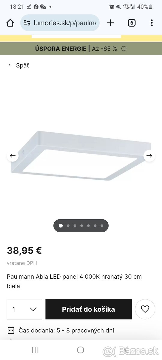 Paulmann Abia 30x30x3cm 24W 4000k stropnica svietidlo LED