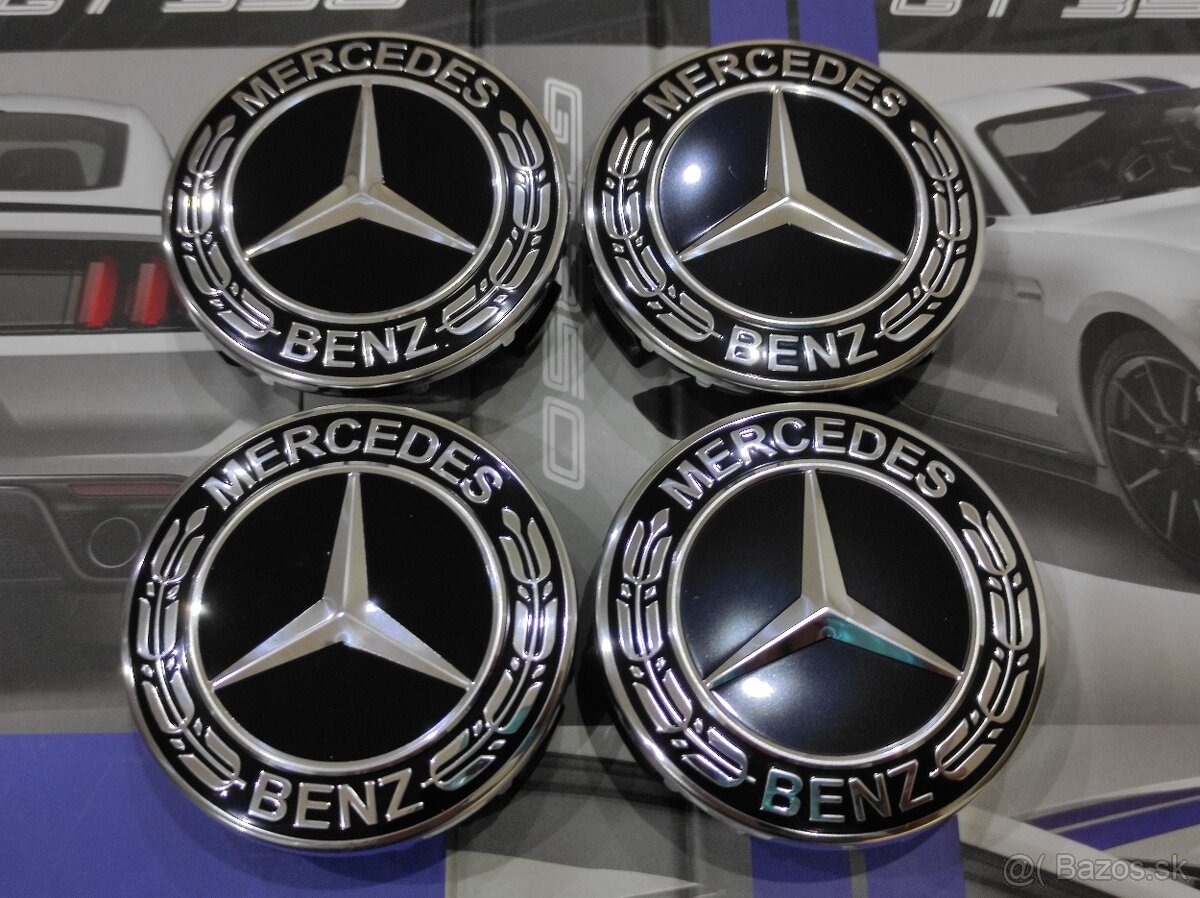 Stredove kryty diskov Mercedes 75mm cierne