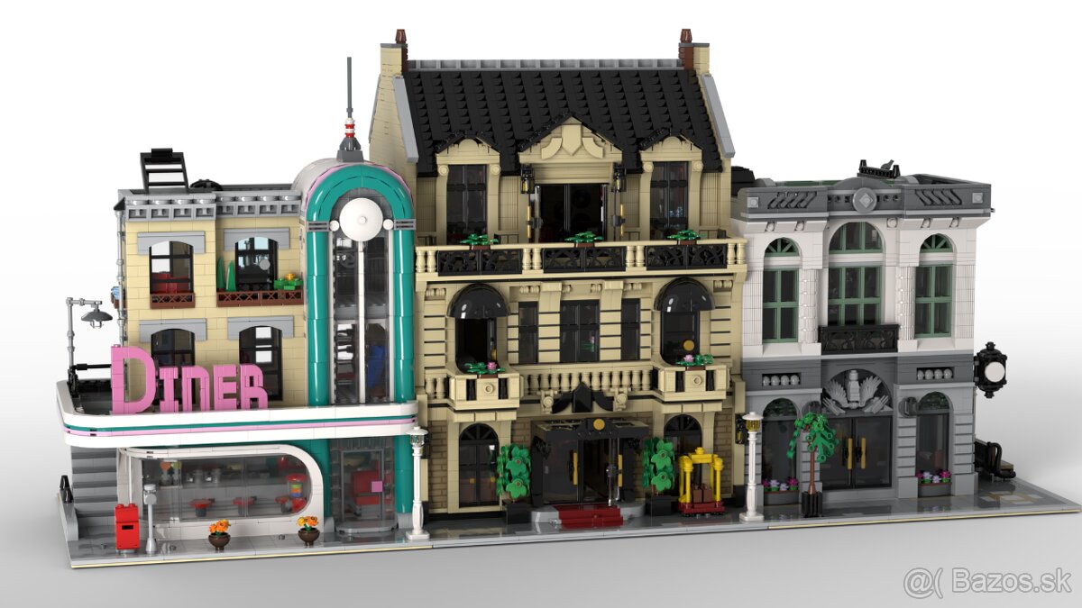 LEGO MOC Modulární hotel - 5454 dílků - NOVÉ