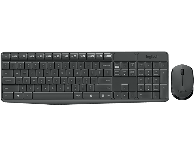 Logitech Wireless Combo MK235 CZ sivá