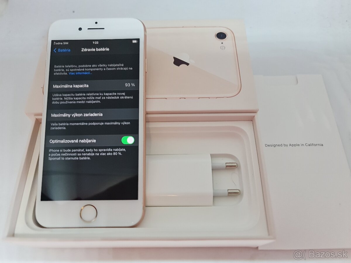 IPHONE 8 GOLD 256GB ZÁRUKA - STAV AKO NOVÝ