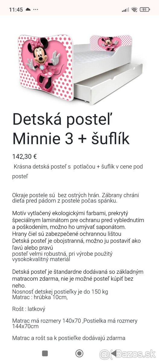 Detská posteľ 90x200