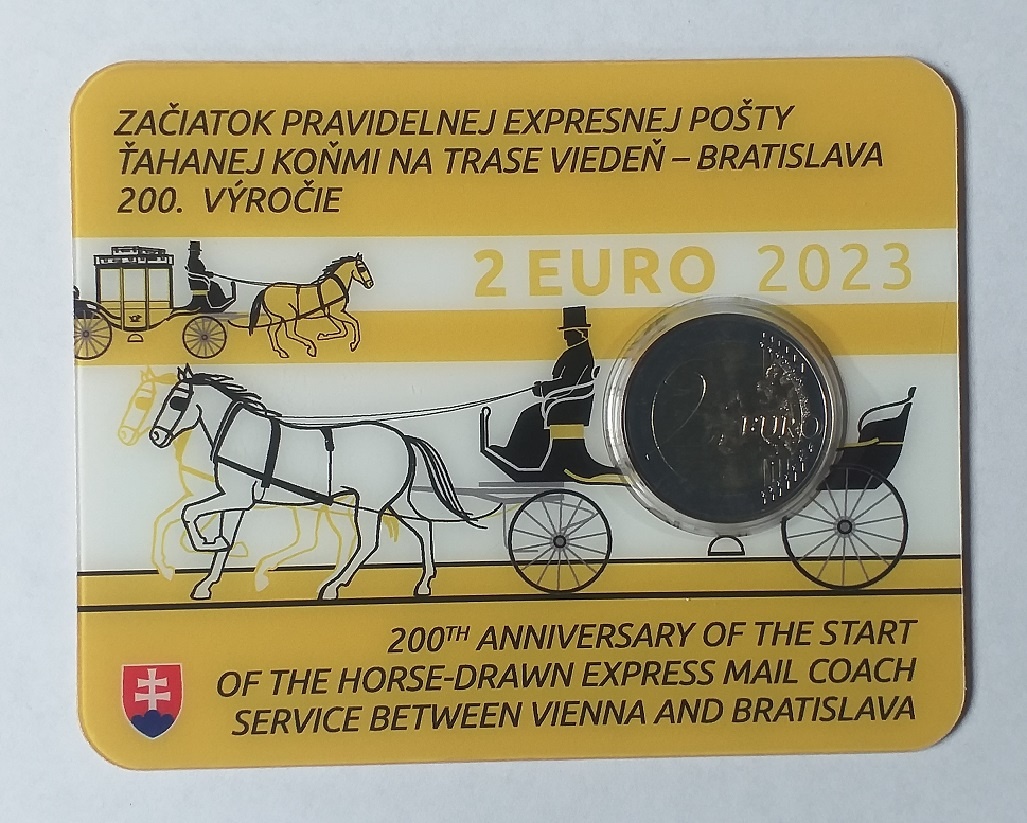 Zberateľská karta 2 € Expresná pošta ťahaná koňmi