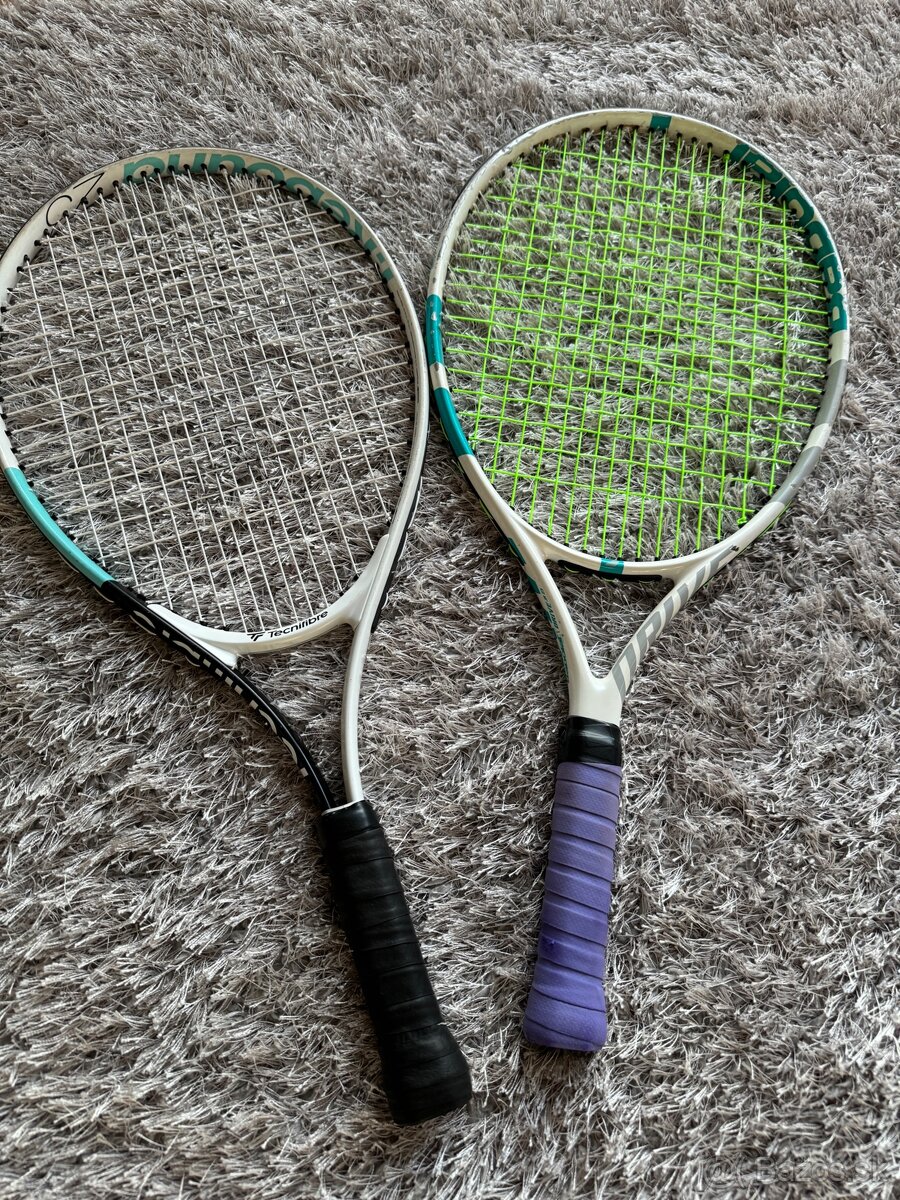 2 destke rakety vel.23 BABOLAT a TECNIFIBRE