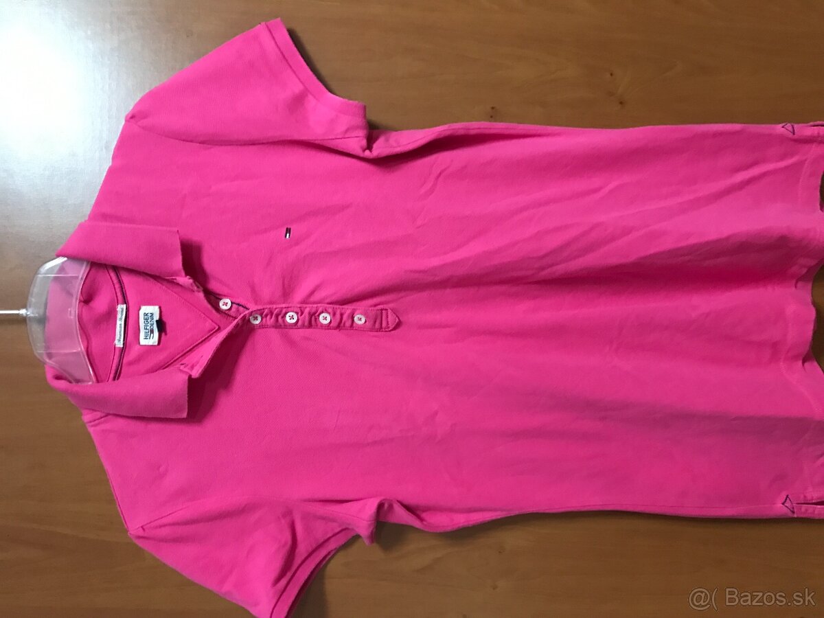 TOMMY HILFIGER originál fuksia damske polotricko L