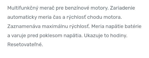 Multifunkčný merač motohodin